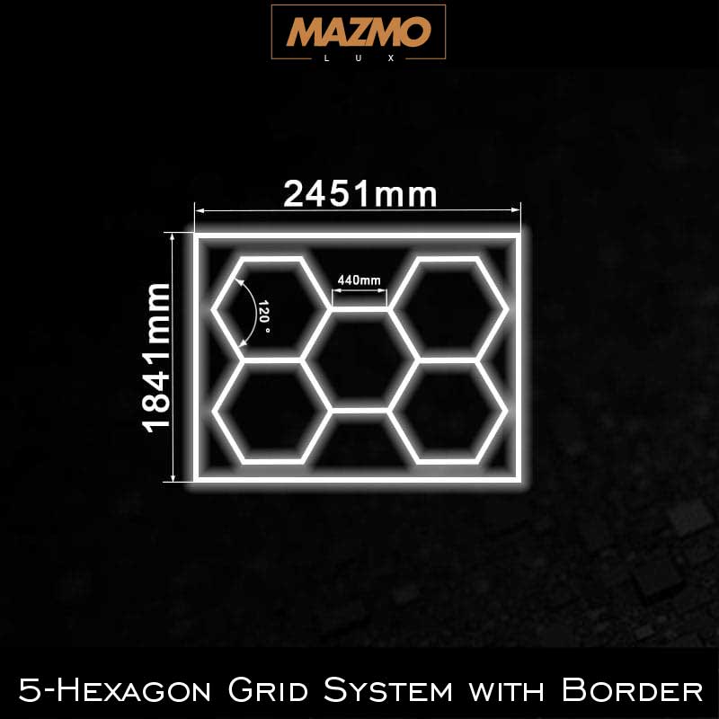 5-Hexagon Grid System with Border (8.04′ x 6.04′)