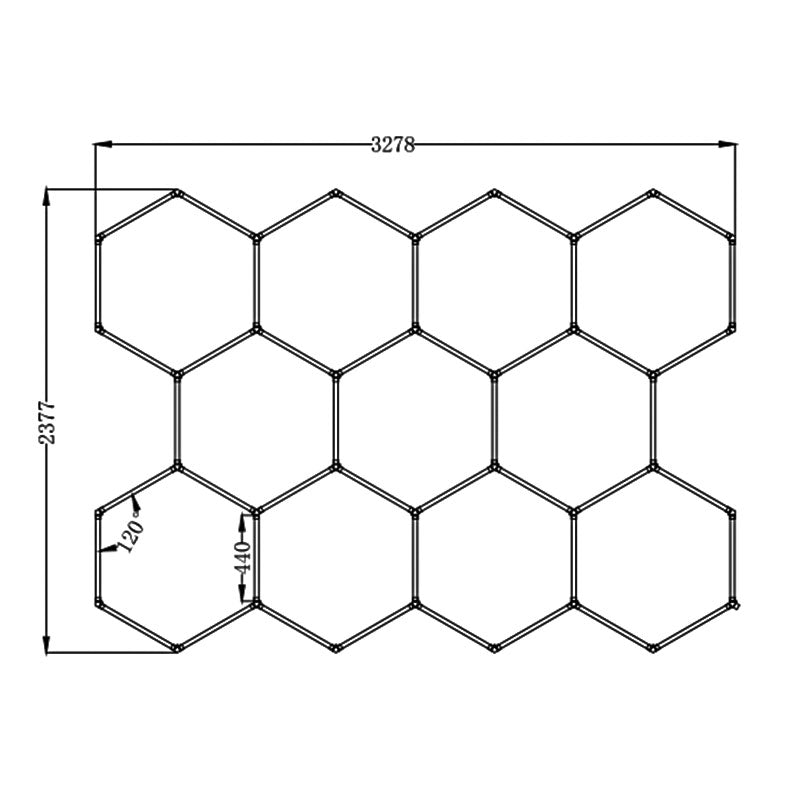 11-Hexagon Grid System (10.75′ x 7.8′)