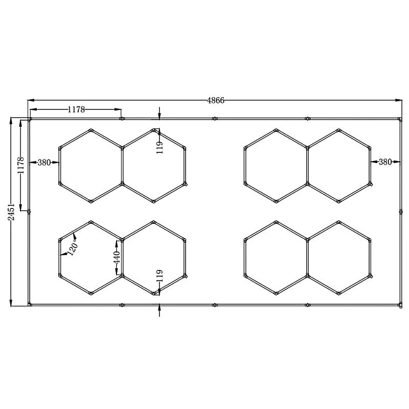 8-Hexagon System with Border (16′ x 8′)