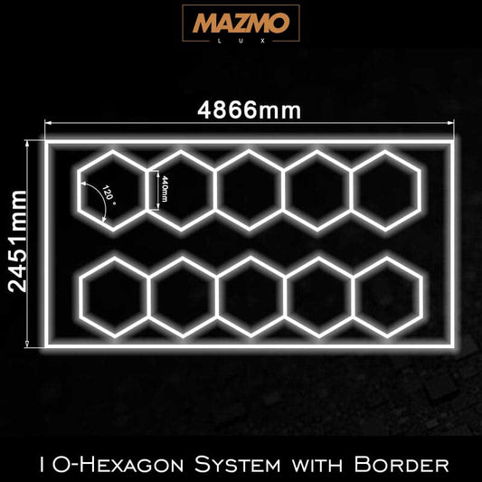 10-Hexagon System with Border (16′ x 8′)