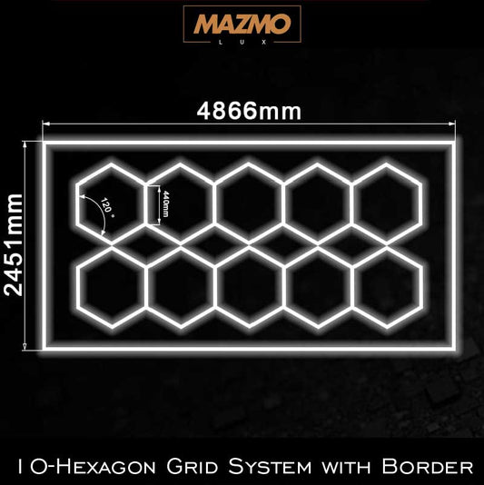 10-Hexagon Grid System With Border (16′ x 8′)
