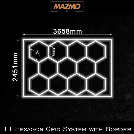 11-Hexagon Grid System with Border (12′ x 8′)