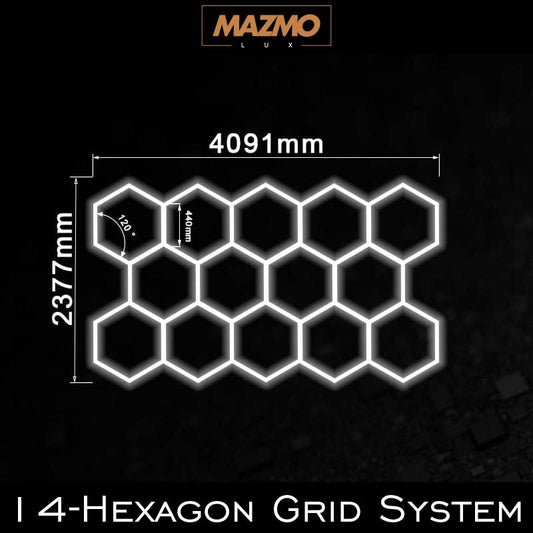 14-Hexagon Grid System (13.42′ x 7.8′)