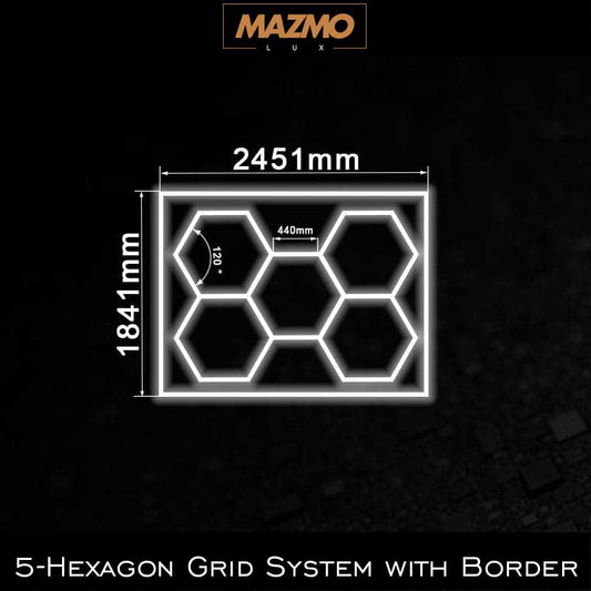 5-Hexagon Grid System with Border (8.04′ x 6.04′)